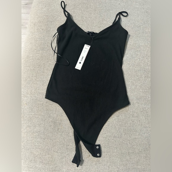 Aqua Ribbed Snap-Closure Tank Bodysuit - Picture 2 of 3